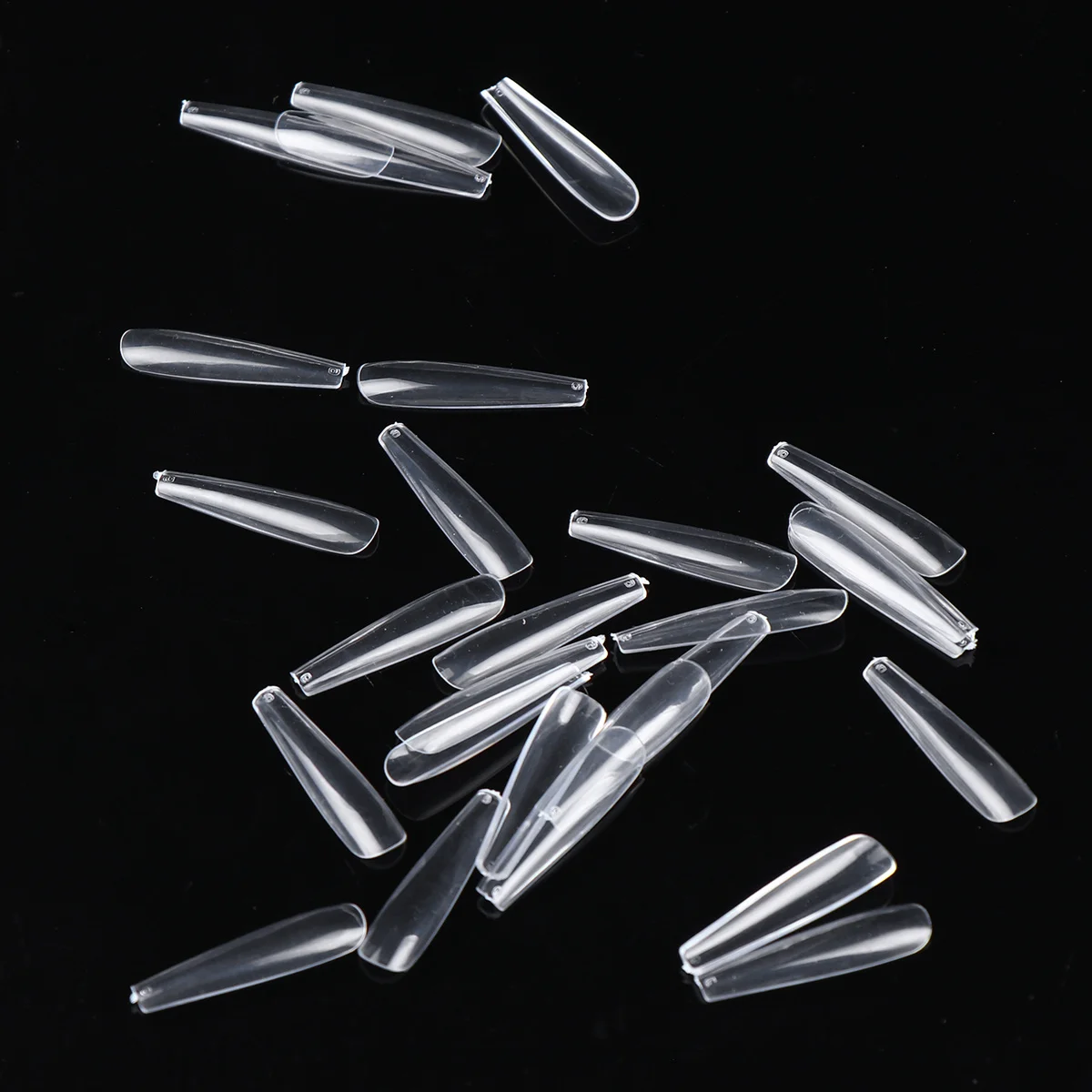 

500 шт., длинные накладные ногти, прозрачные, с полным покрытием, липкие накладки для ногтей, маникюрные наклейки, сделай сам, вечерние, праздничные ногти