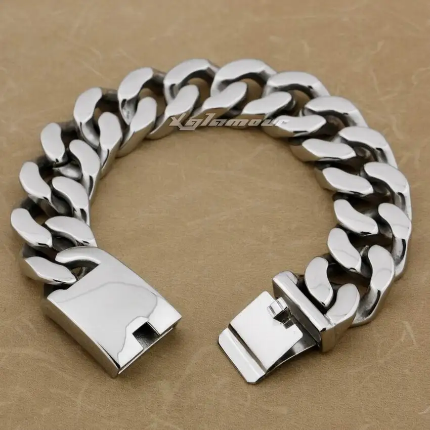 

Огромный мужской байкерский браслет из нержавеющей стали в стиле панк 5D006