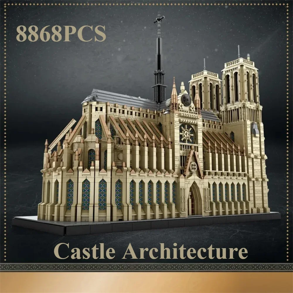 

Castle Architecture Notre Dame Cathedral Bricks Street View Building Blocks Large Model 8868PCS Desktop Decor Toy Christmas Gift