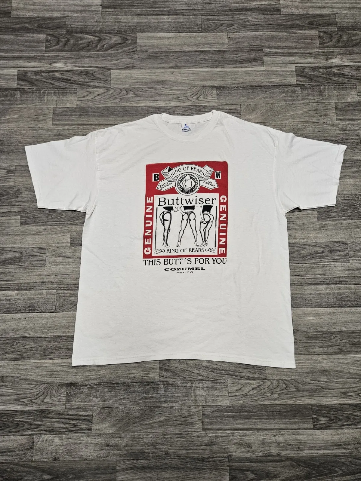 Винтажная белая футболка Buttwiser This Butt For You Budweiser Parody XL/2XL