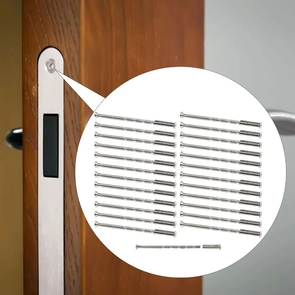 

50 Pcs/set Snap-Off Door Handle Screws Set Cross-split M4 X 60mm Door Handle Bolt Long Flat Countersunk Head