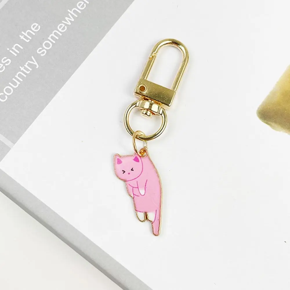 Creativity Korean Style Kitten Charm Alloy Keychains Alloy Animal Dripping Oil Baked Lacquer Activity Gifts