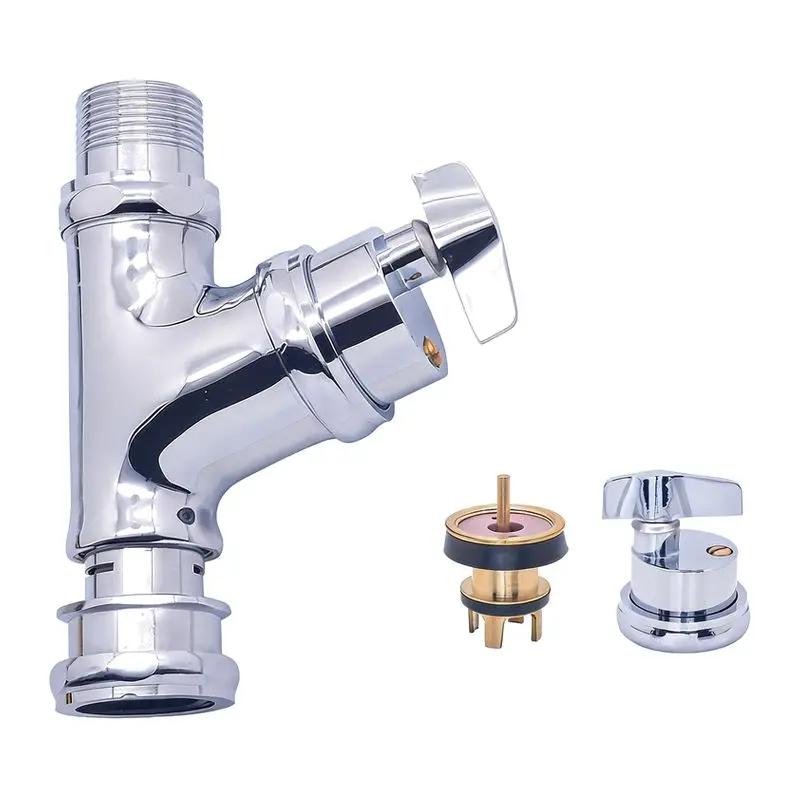 **Thickened Time-Delay Squat Toilet Flush Valve, Hand Twist Rotatable Manual Flush Valve for WC**