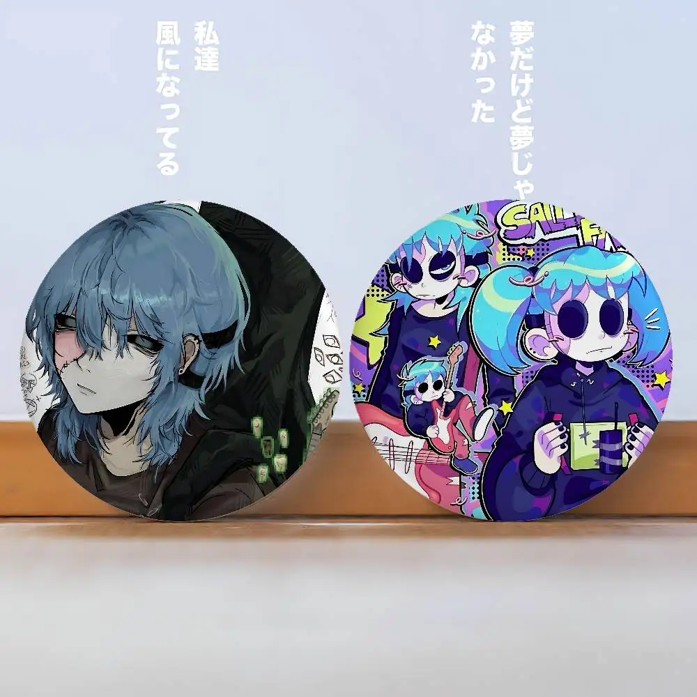 Sally Face Badges Peripheral Lapel Pins Tinplate Round Brooch For Shoulder Bag Accessories Souvenir Gifts