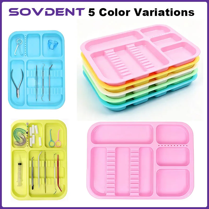 1Pcs Dental Tray For Instruments Autoclaveble Plastic Flat Trays Dentist Tools Split Management Organizer Disinfection Holder
