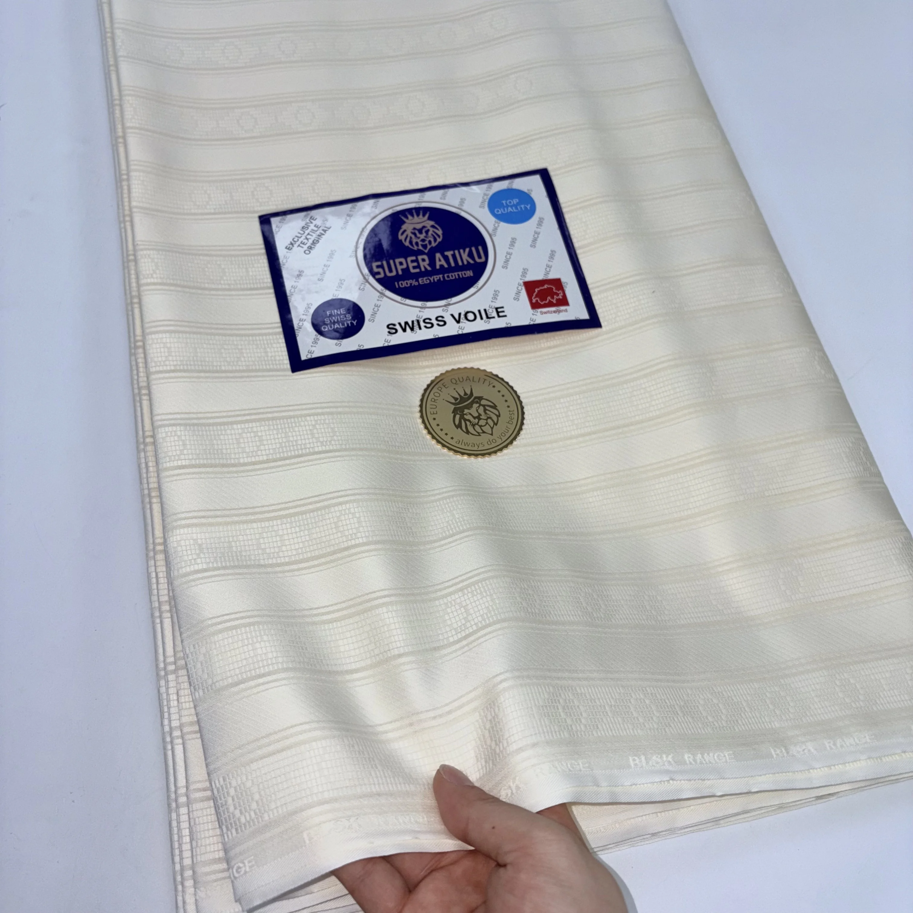 Hot Sale Atiku Fabric For Men Egypt Cotton 2026 Swiss Voile Lace Nigerian Lace Fabric High Quality 5 Yards Materials Clothes