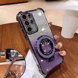 Luxury Glitter Bracket Case For Samsung S25 S24 S23 A06 A16 A36 A05 A15 A25 A35 A55 A14 A24 A34 A54 Case For Galaxy S24FE Cover