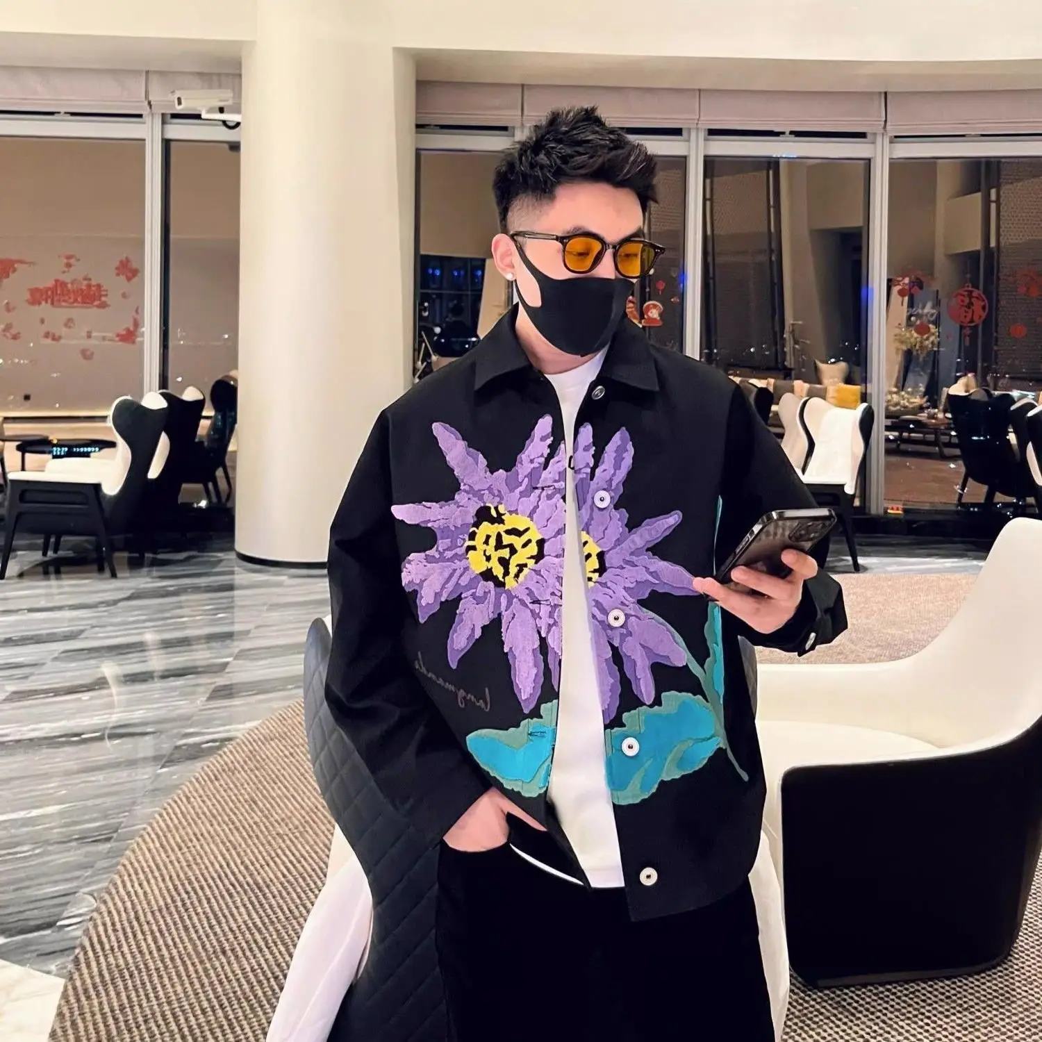 

Мужской открытый кардиган больших размеров Jaet, свободный длинный свеч 300 Pou 2024, весенне-осеннее высококачественное облегающее пальто irt