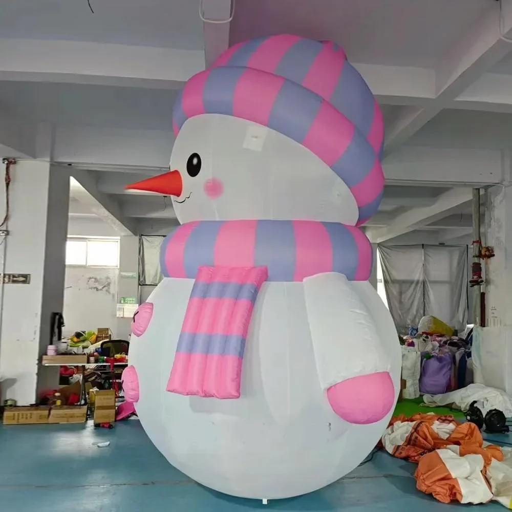 Inflatable Snowman Christmas Decoration with Built-in LED Lights, Outdoor Courtyard Lawn Garden Party Christmas Inflatable Decor