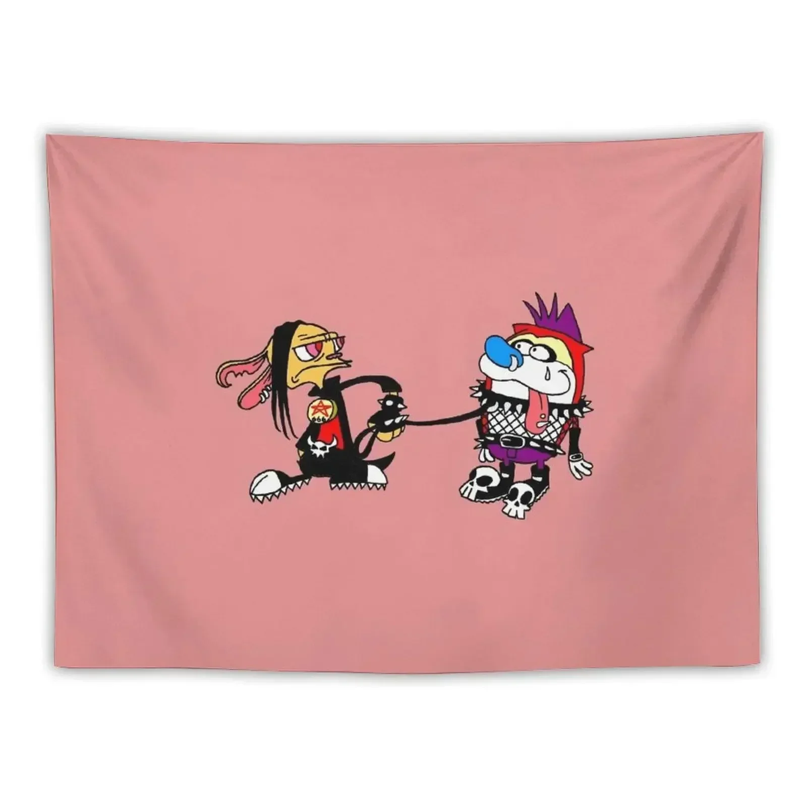 The Ren and Stimpy Rock Tapestry Decoration Wall Aesthetic Room Decor Room Decorator Home Decorators Tapestry