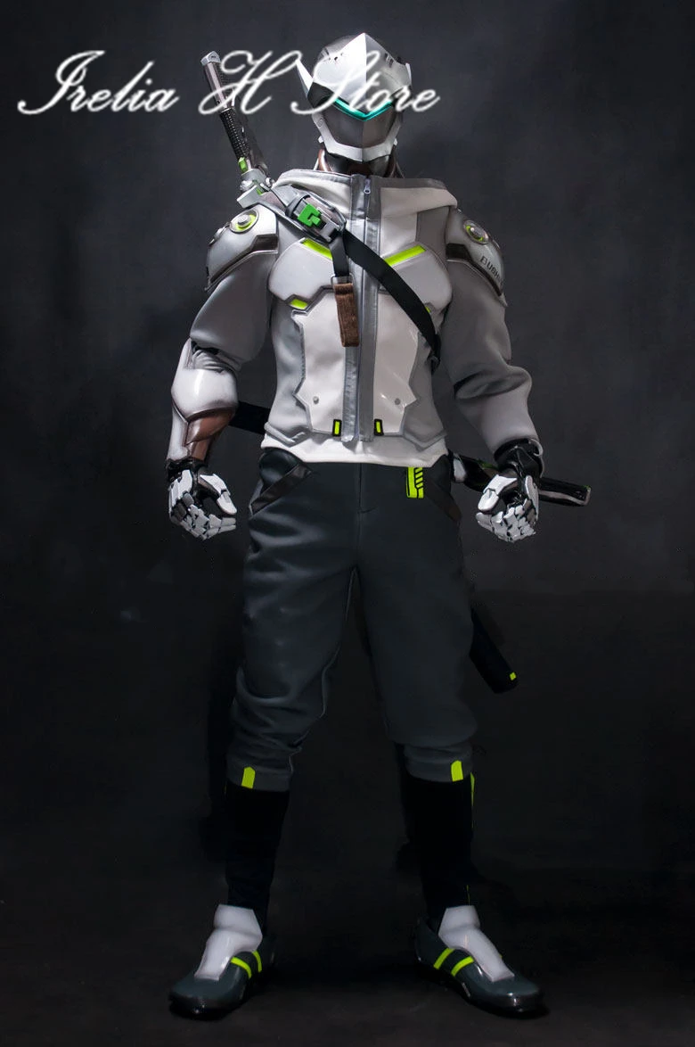 Irelia H Genji Cosplay-Kostüm, komplettes Set, Halloween-Cosplays, Spiel, hochwertiger, maßgeschneiderter LED-3D-Druck