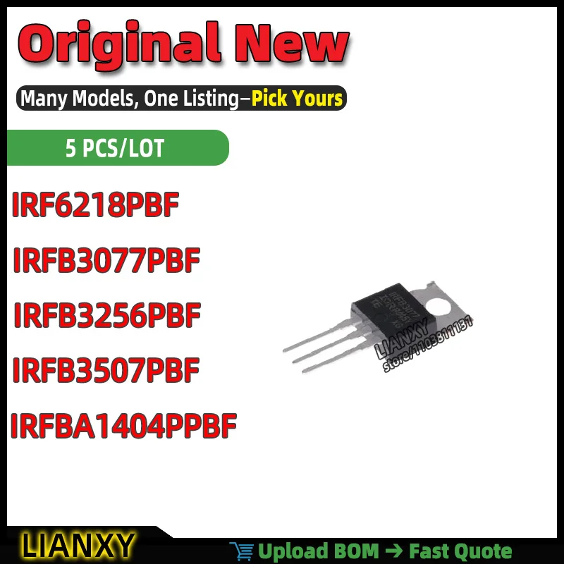 IRF6218PBF IRFB3507PBF IRFB3256PBF IRFBA1404PPBF IRFB3077PBF TO-220 N-CHANNEL MOSFET New Original