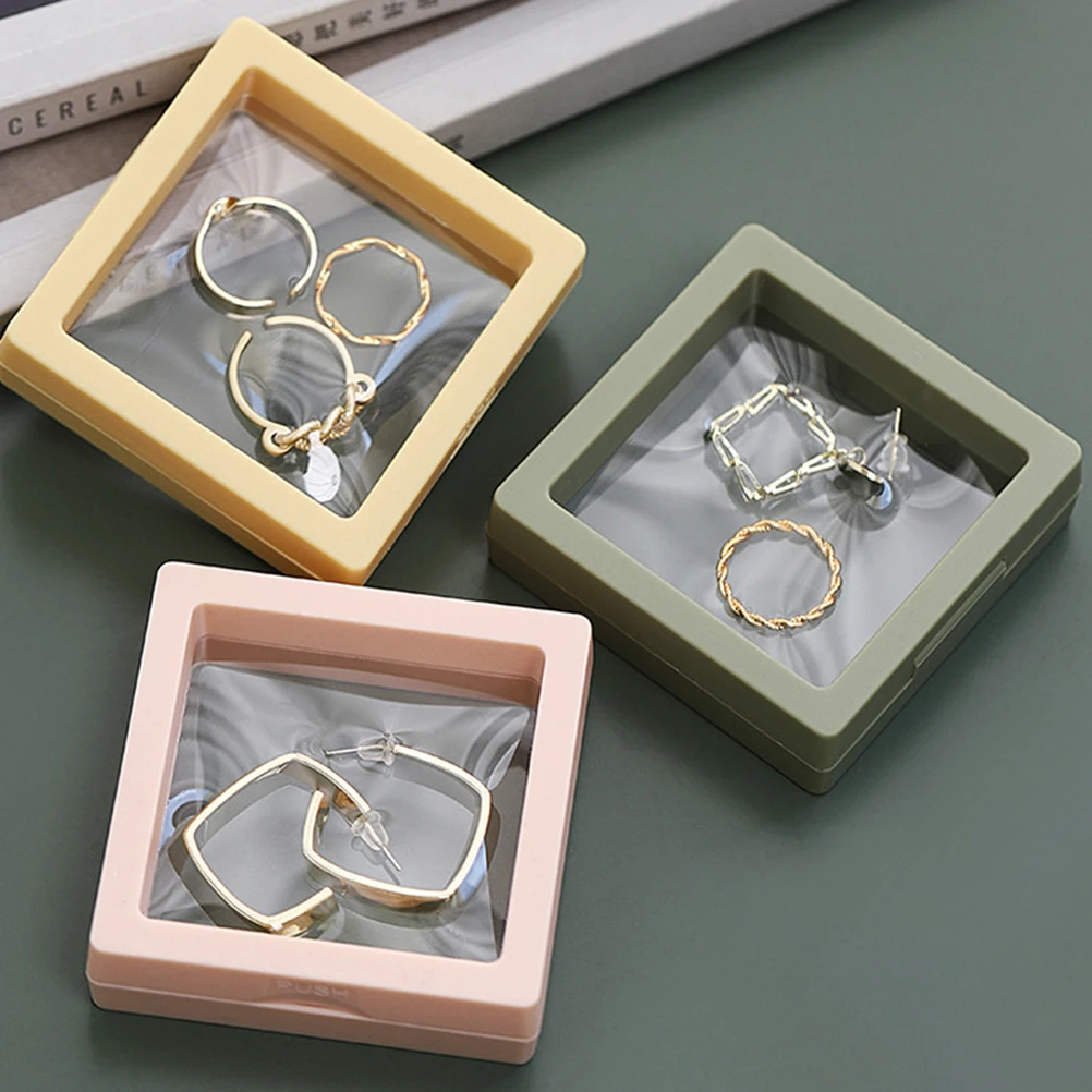 

3 Pcs Jewelry Box ganizer Rack Ring Storage Display St Container PP Travel Transparent Anti oxidation Earring Storage Desktop