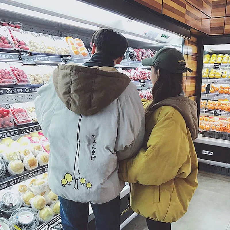  Winter Lovers Plus Velvet Clothes Harajuku Bread Jacket Women Short Loose Korean Cotton-padded Coats Female Kawaii Overcoat