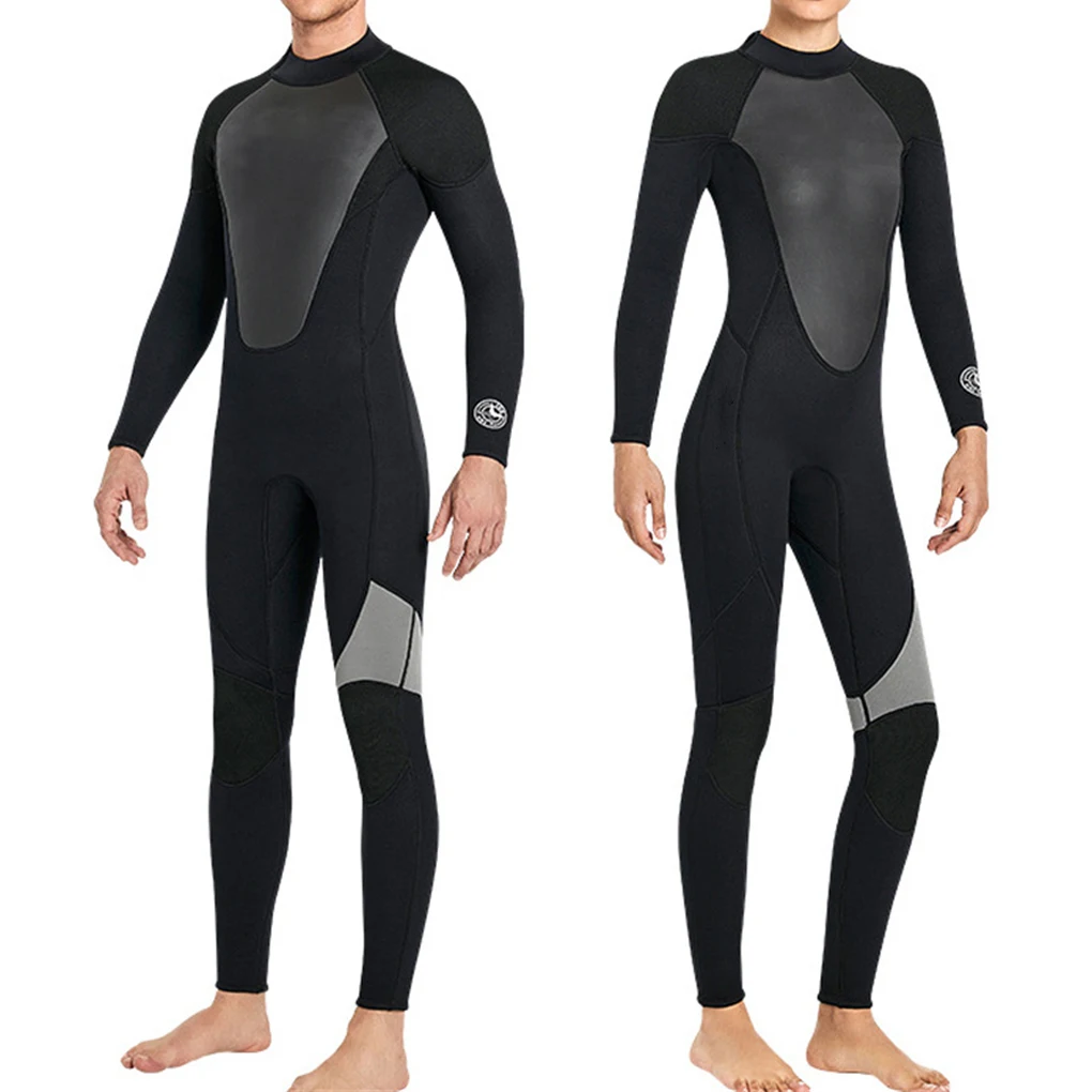 

Adult Wetsuit Full Body Swimming Suit Surfing Equipment Thermal Long Sleeve Dive Wear for Women Men Male Black M