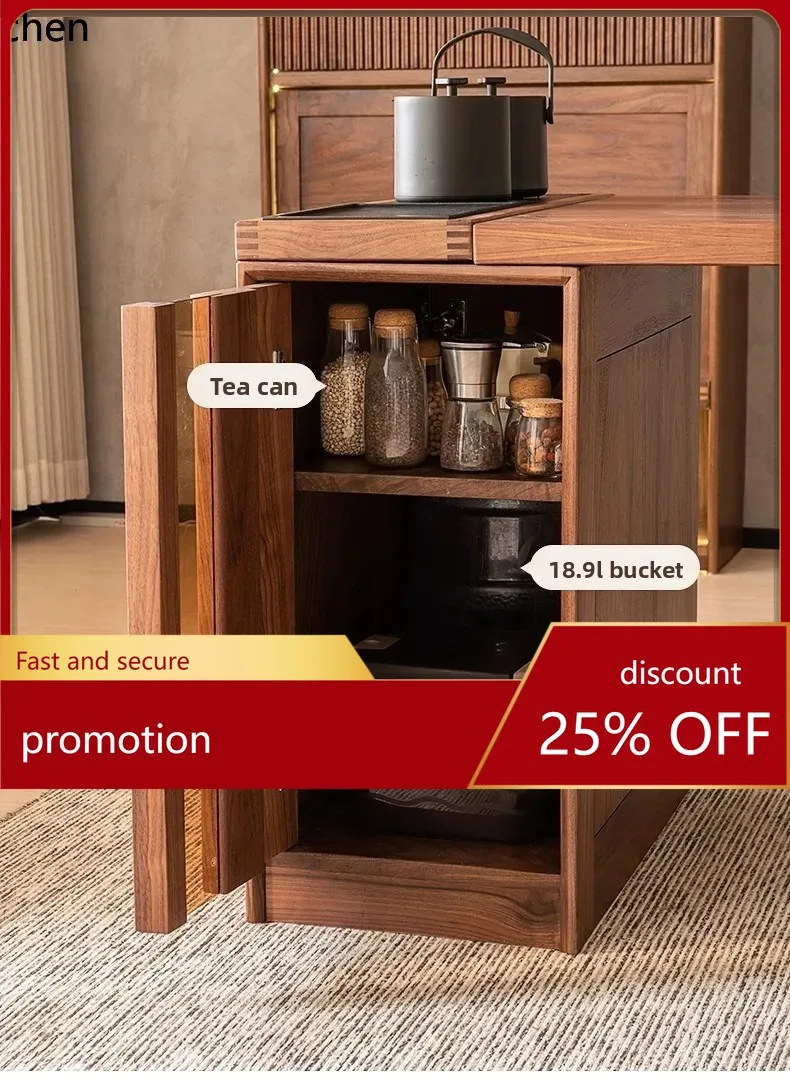 ZML Tea Table New Chinese Style Living Room Balcony Home Use All Solid Wood Large Board Tea Table Desk Integrated Dual-use