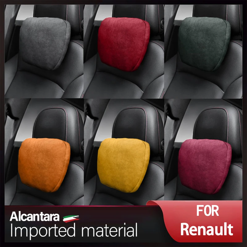 

For Renault Alcnatara Suede Car Headrest Neck Support Seat Soft Universal Adjustable Car Pillow Neck Rest Cushion Caraccessories