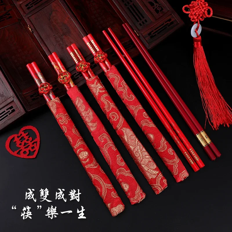 Wedding supplies wedding chopsticks dragon and phoenix chopsticks festive red chopsticks