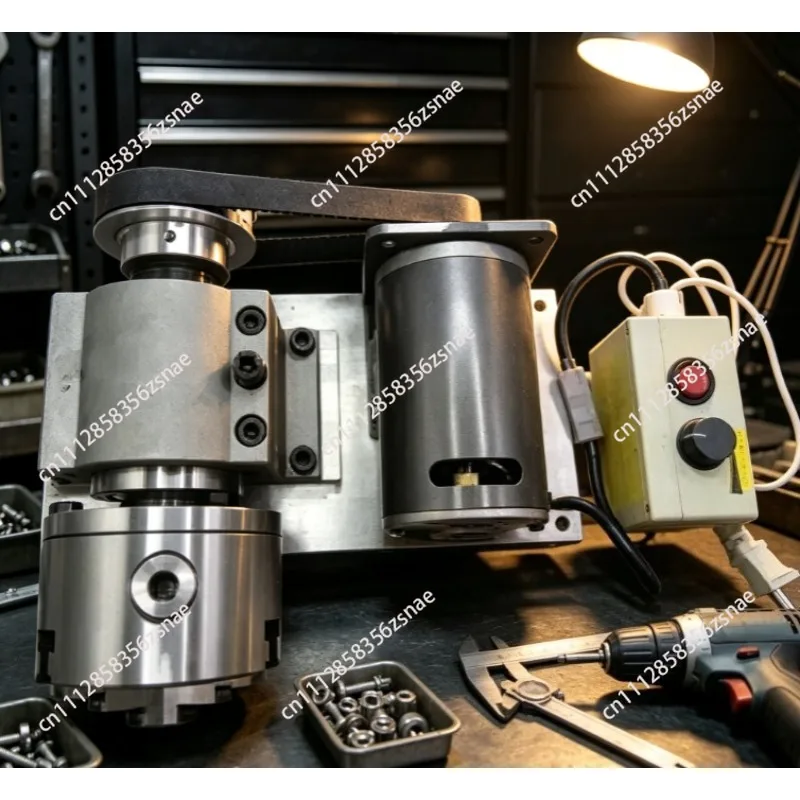 Polishing & Rod Repairing Machine, Mini Lathe, Wood‑bead 80‑mm Chuck, Non‑powered Spindle Assembly