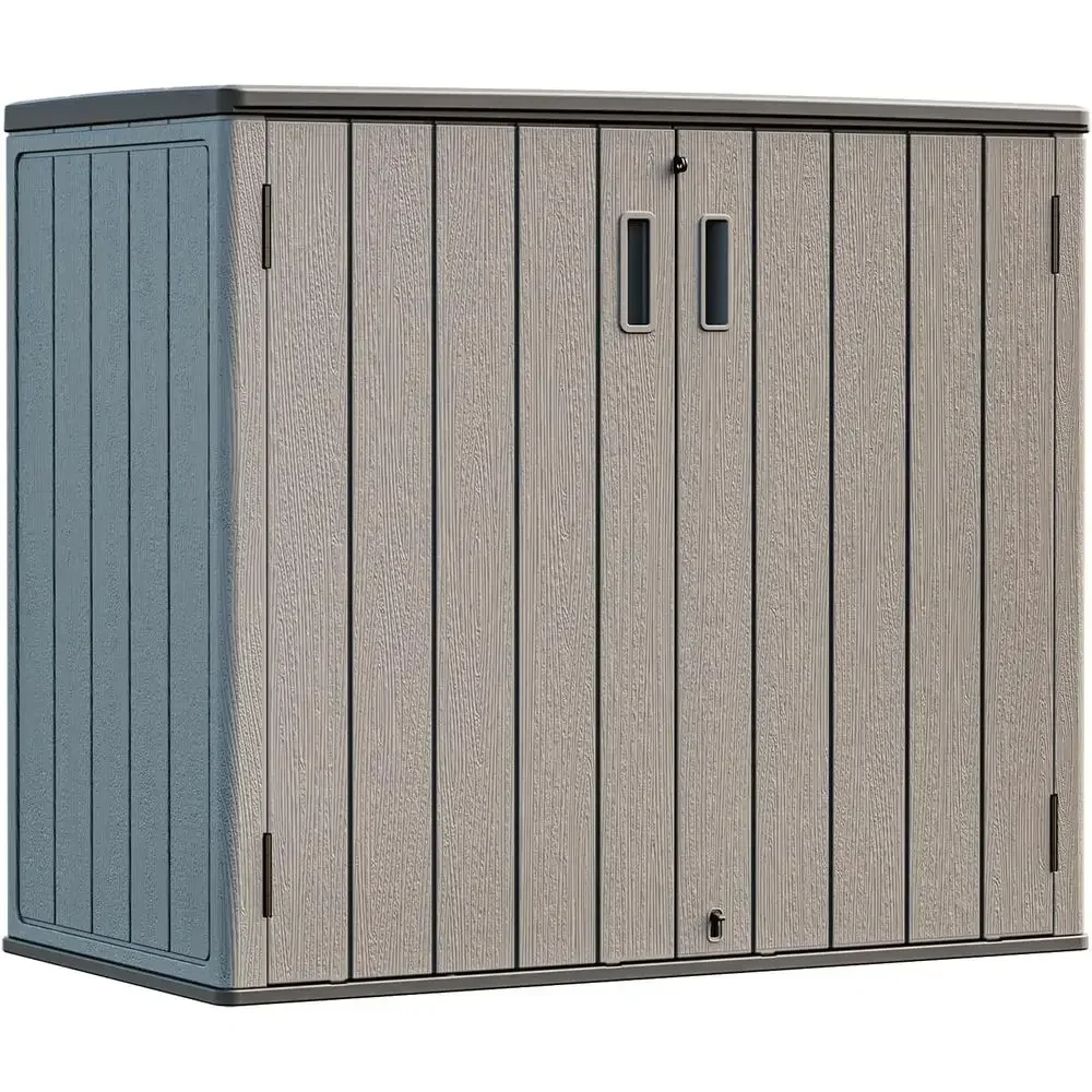 All-Weather Resistant Outdoor Storage Shed, 37 Cu.ft, Floor Included, Double-Layer Plastic, Suitable for Patio, Garden, and Lawn