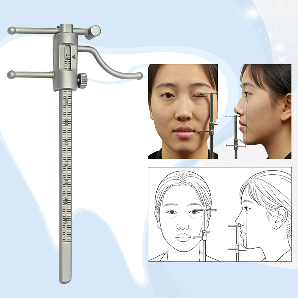 0-100mm Stainless Steel Dental Orthodontic Caliper, Facial Analysis Measuring Instrument for Jaw & Chin Implant Measurement