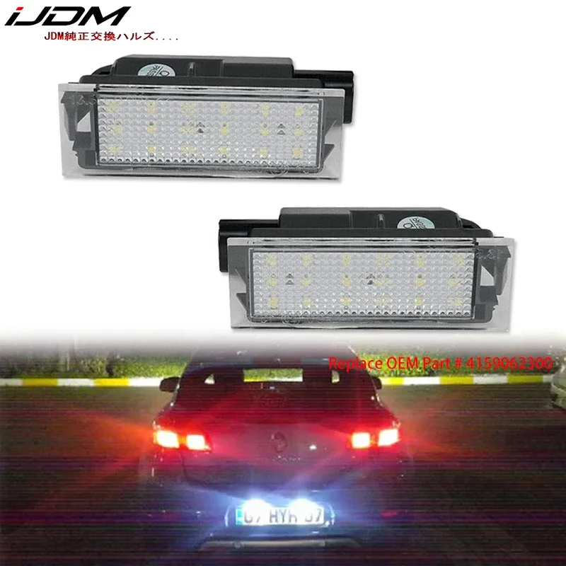 iJDM CANBUS License Number Plate LED Light Canbus For Renault Laguna Master Megane Trafic MK3 Number Lamps 12V White