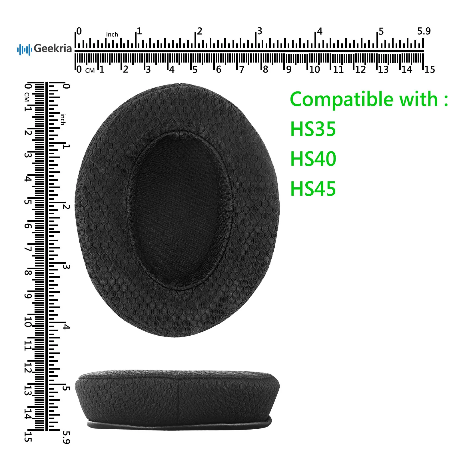 Geekria แผ่นรองหูฟังอะไหล่สำหรับ Comfort ตาข่ายผ้าหนาเป็นพิเศษสำหรับเบาะรองหูฟัง HS35 HS45คอร์เซีย