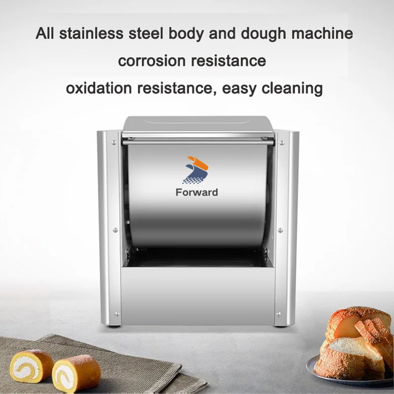 90 Degree Flip Automatic Dough Mixer 220V Commercial Stainless Steel Flour Mixer Bread Dough Kneading Machine 3-5 mins