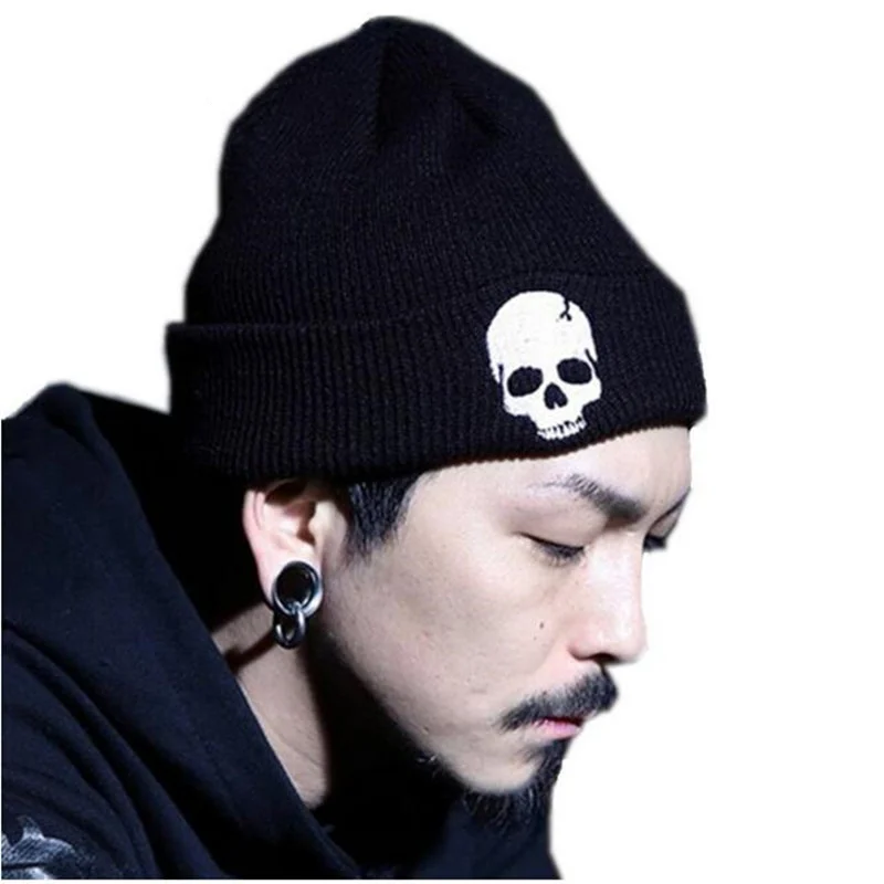 Unisex Knitted Hat Fashion Autumn And Winter Skull Style Beanie Hats For Woman And Man Warm Winter Cap