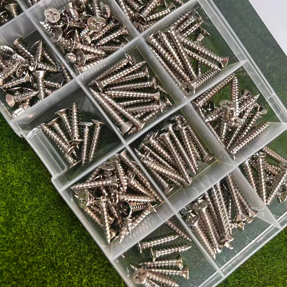 240 Stück M4 Edelstahl-Blechschrauben, 14mm-30mm, ideal für den Ersatzbedarf im Haushalt