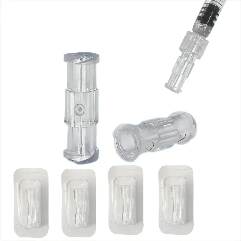 Sterile Environment Clear Coupler Disposable Thread Conversion Straight Through Drug Guide Device Plastic Luer Syringe Connector