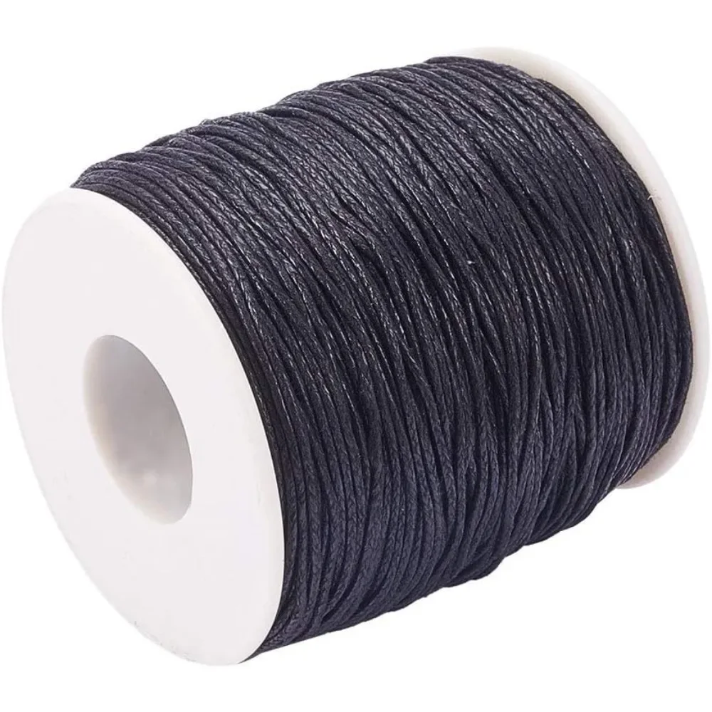 About 100 Yards Round Waxed Cotton Cord 1mm Macrame Craft DIY Thread Rattail Beading String for Jewelry Making Chinese