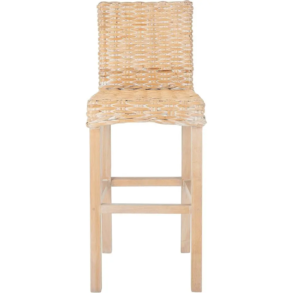 

30-дюймовый барный стул из натурального белого ротанга