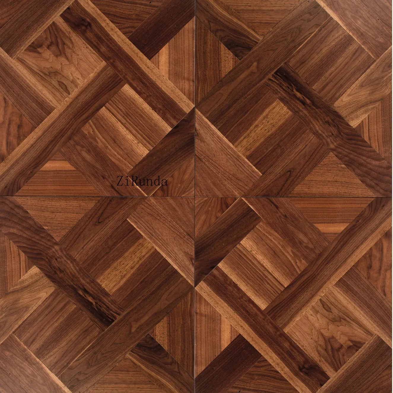 Versi kustom kayu parket walnut sikat alami, lantai kayu rekayasa parket