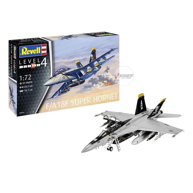 Revell 03834 1/72 Scale Model US F/A 18F Super Hornet Fighter Assembly Model Building Kits For Adults Hobby Collection