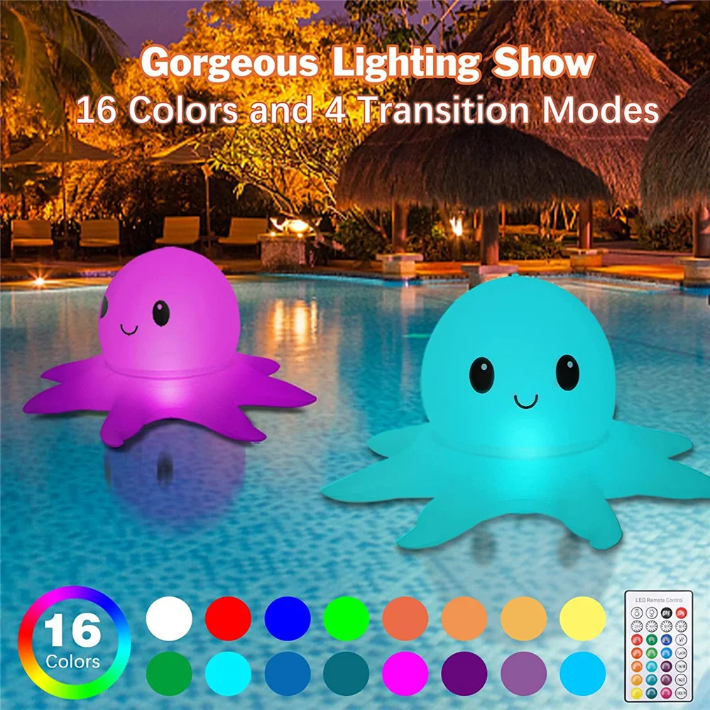 Pool Lighting Decoration Solar Floating Pool Lights, IP68 Waterproof Inflatable Floating Light Color for Beach Pond Party
