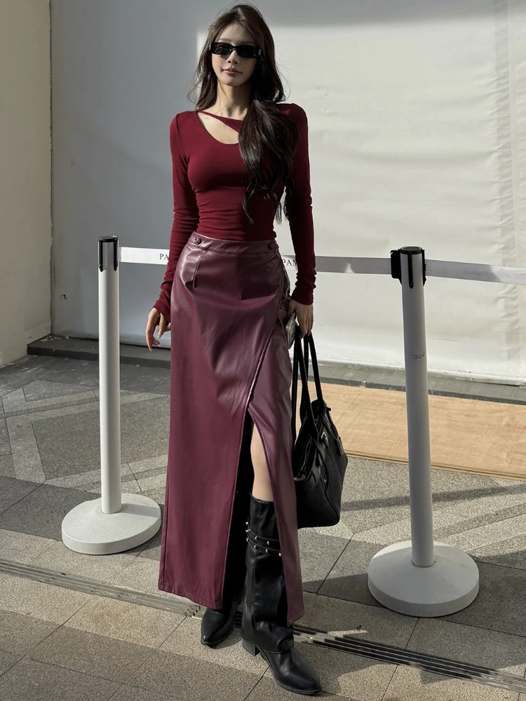 

Y2k Эстетическая сексуальная однотонная футболка с косым воротником, уличная одежда, облегающие футболки с вырезами, женские Harajuku Grunge ​ Укороченные футболки