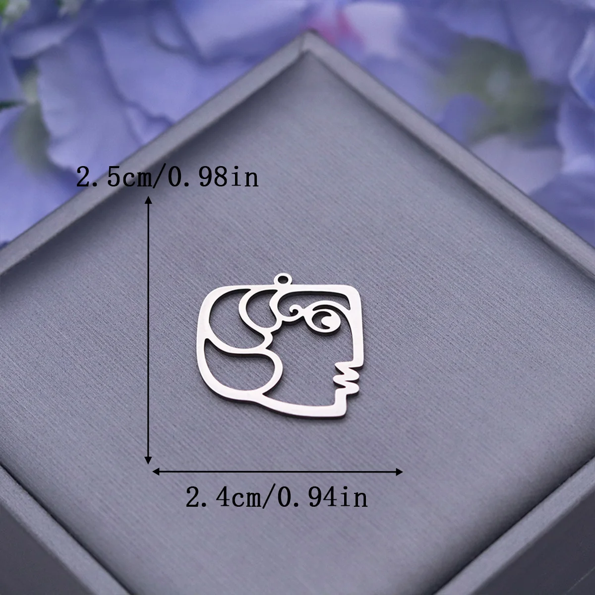 3pcs Abstract Human Face Charms Stainless Steel Hollow Line Art Woman Profile Pendant for DIY Jewelry Making Earrings Necklace