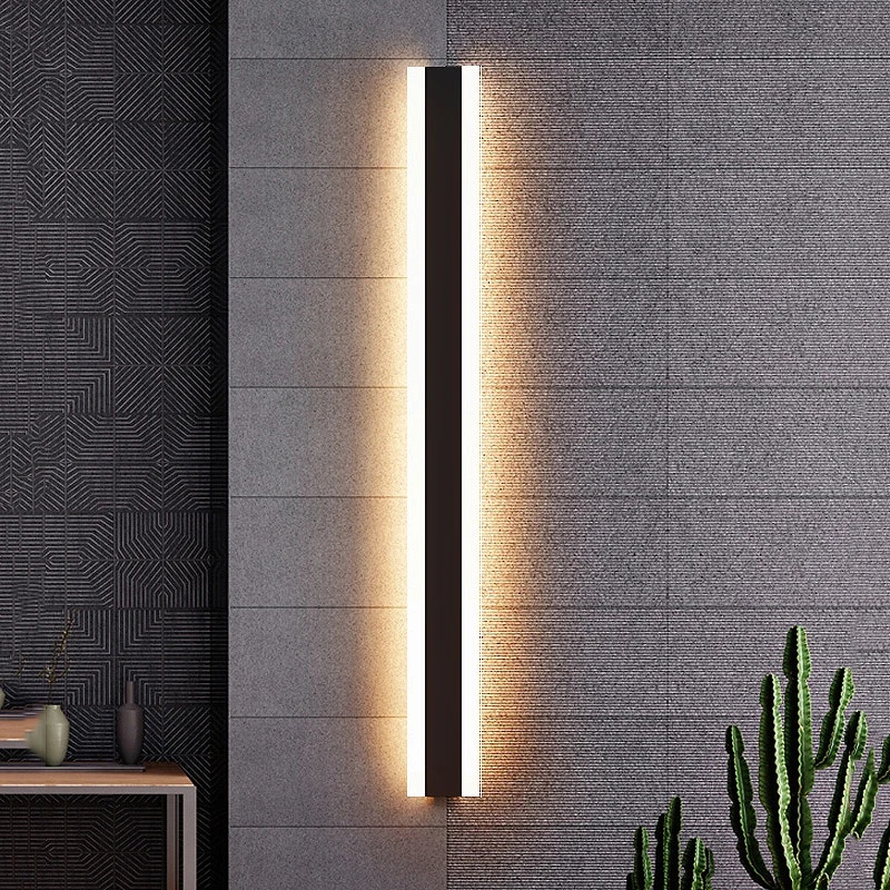 Applique Murale LED sous Forme de Bande Longue en Aluminium, Éclairage d\'Extérieur, Idéal pour un Jardin ou une Véranda, Imperméable Conforme à la