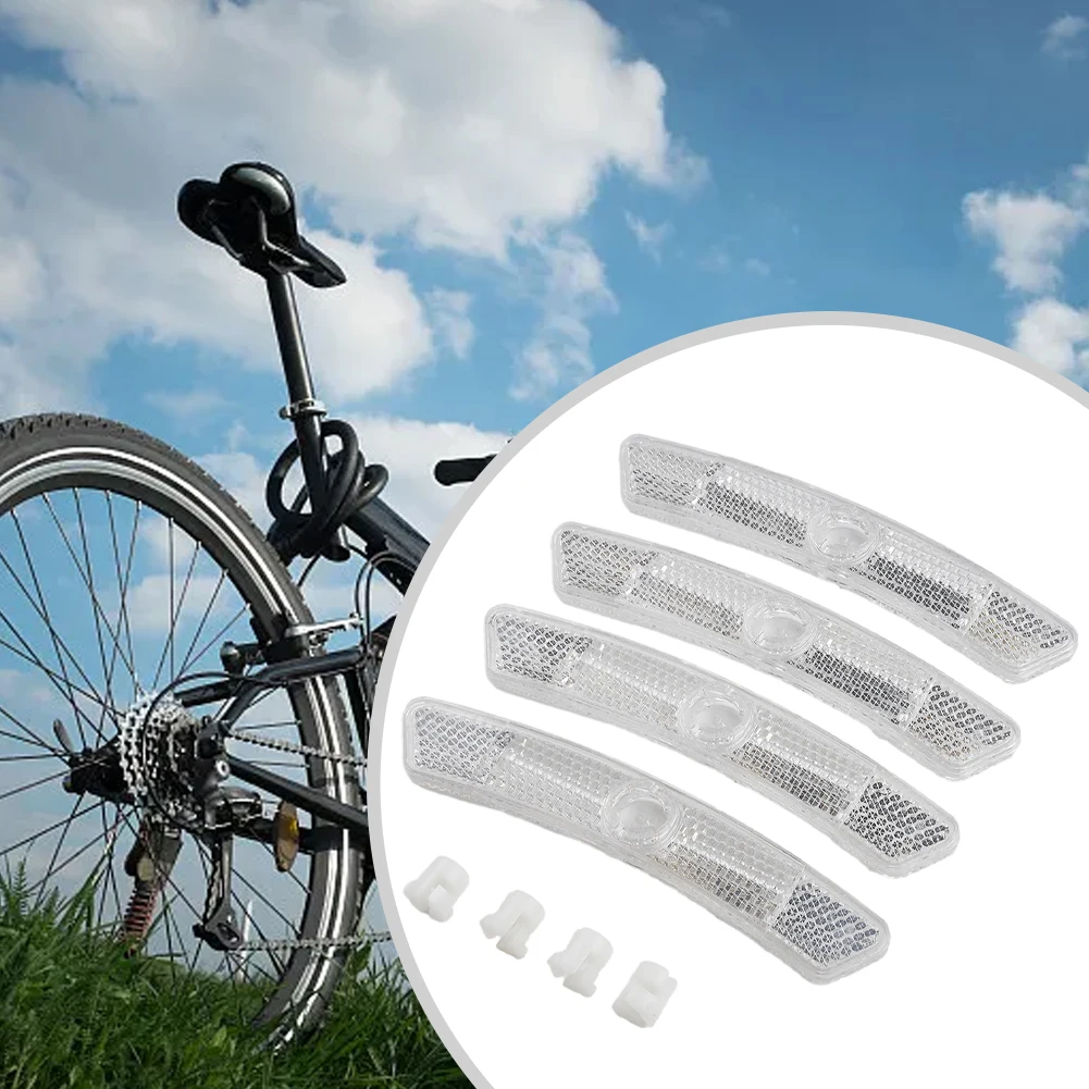 Bicycle Reflective Strips Spoke Reflector Outdoor Garden 125*20mm White Yellow PC Mountain Bike Parts Accessories