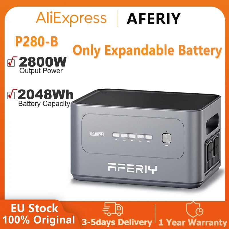 Batterie extensible AFERIY P280-B 2800W 2048Wh pour station d'alimentation portable P280, générateur solaire, maison, extérieur, camping