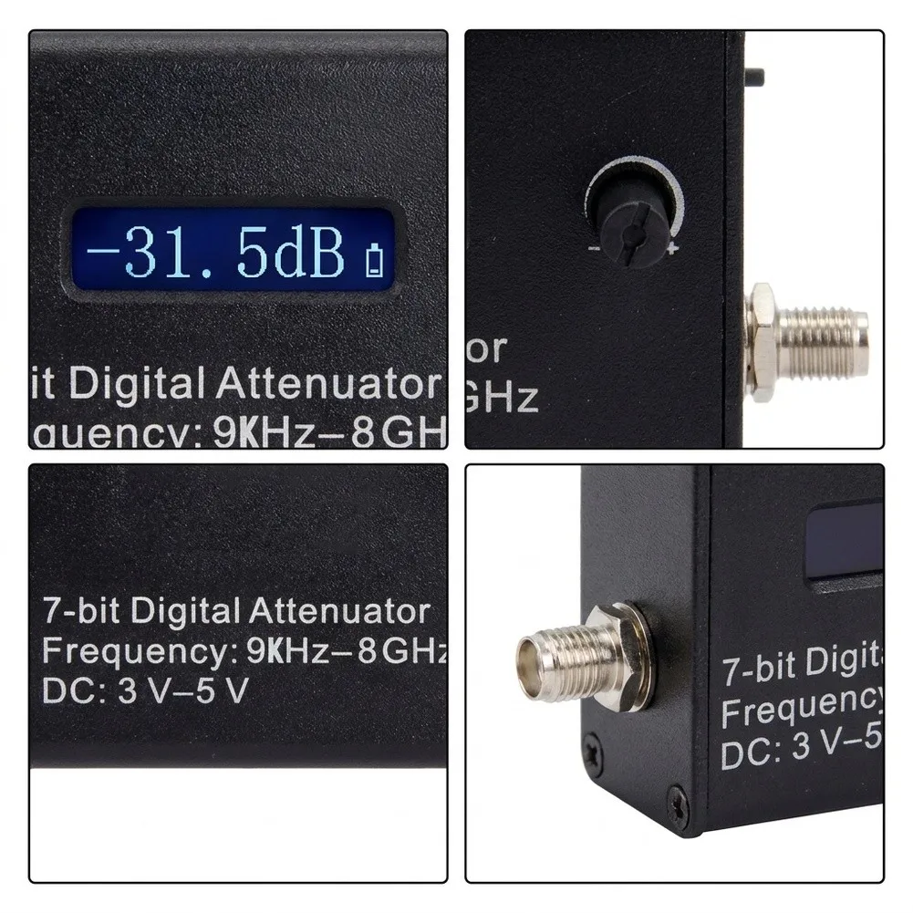 Wideband RF Module RF Attenuator Module 0-31.5 DB Range 0.5 DB Step Size Rotary Knob Control Metal Housing Design