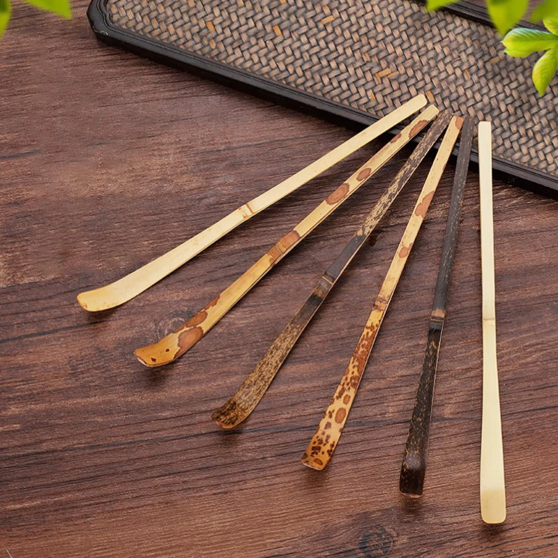 Handmade Wood Tea Matcha Stick Spoon Tea Set White Bamboo Kitchen Tools Seasoning Gadgets Cookware Accessories