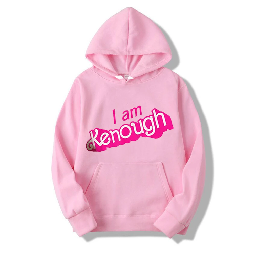 

2023 newest Y2k Hoodie Sweatshirt I Am Kenough Pink Hoodies for women Casual Cartoon Sweatshirts Streetwear Kpop Pullover