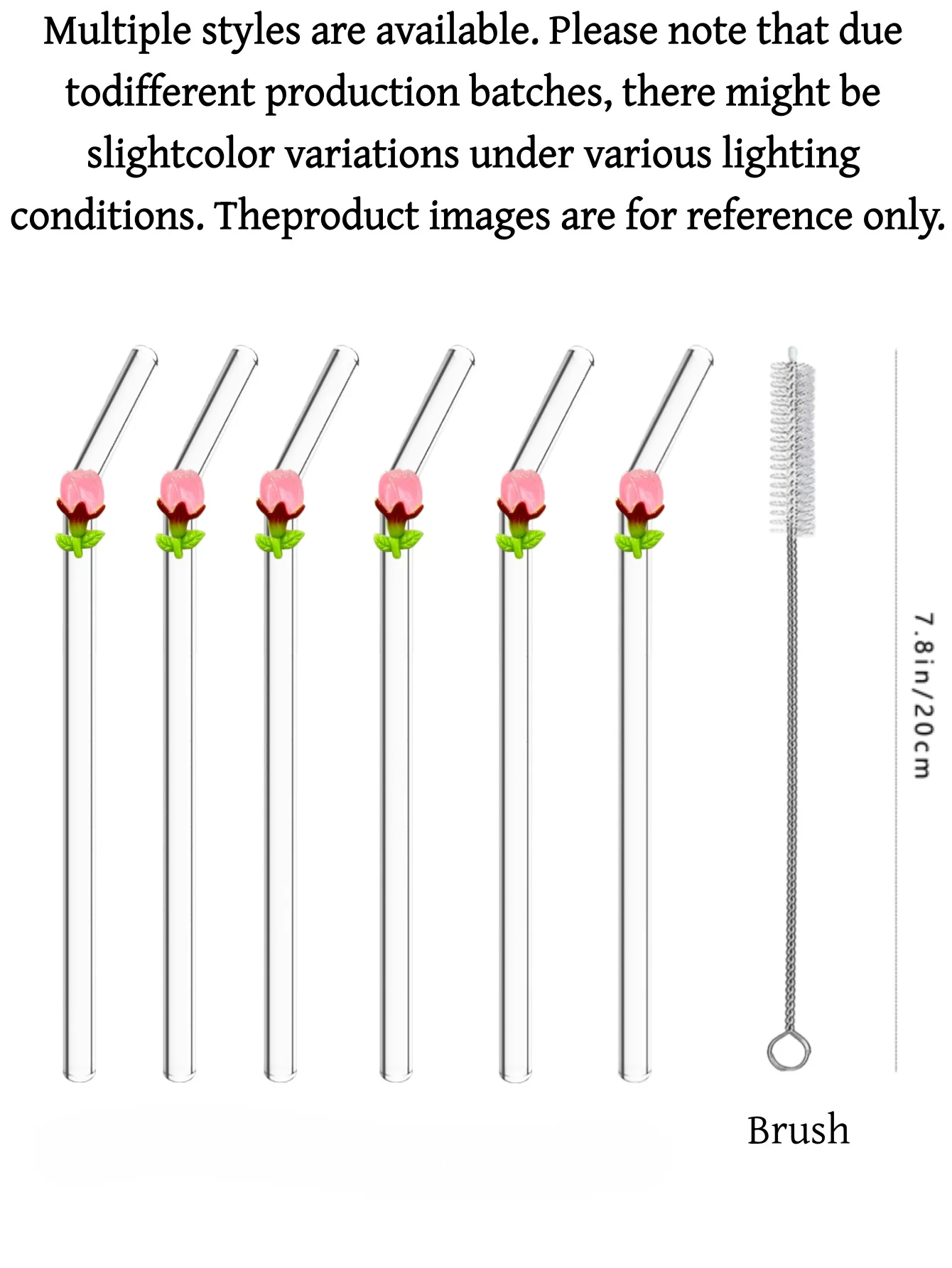 3/6PCS Floral Glass Straw, Party Decor, Presents for Dates & Holiday Seasons,Valentine, wedding , Halloween, Christmas