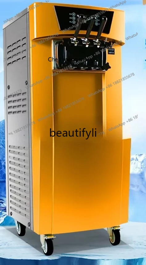 Z189 Ice Cream Machine Commercial Automatic Ice Cream Cone Machine Three Color Ice Cream Refrigerated