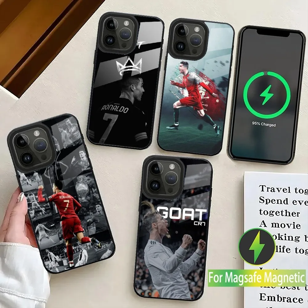 CR7 Football Star R-Ronaldo-ES(1) Phone Case For iPhone 15,14,13,12,11,Plus,Pro,Max Mini Magsafe Magnetic Wireless Charging