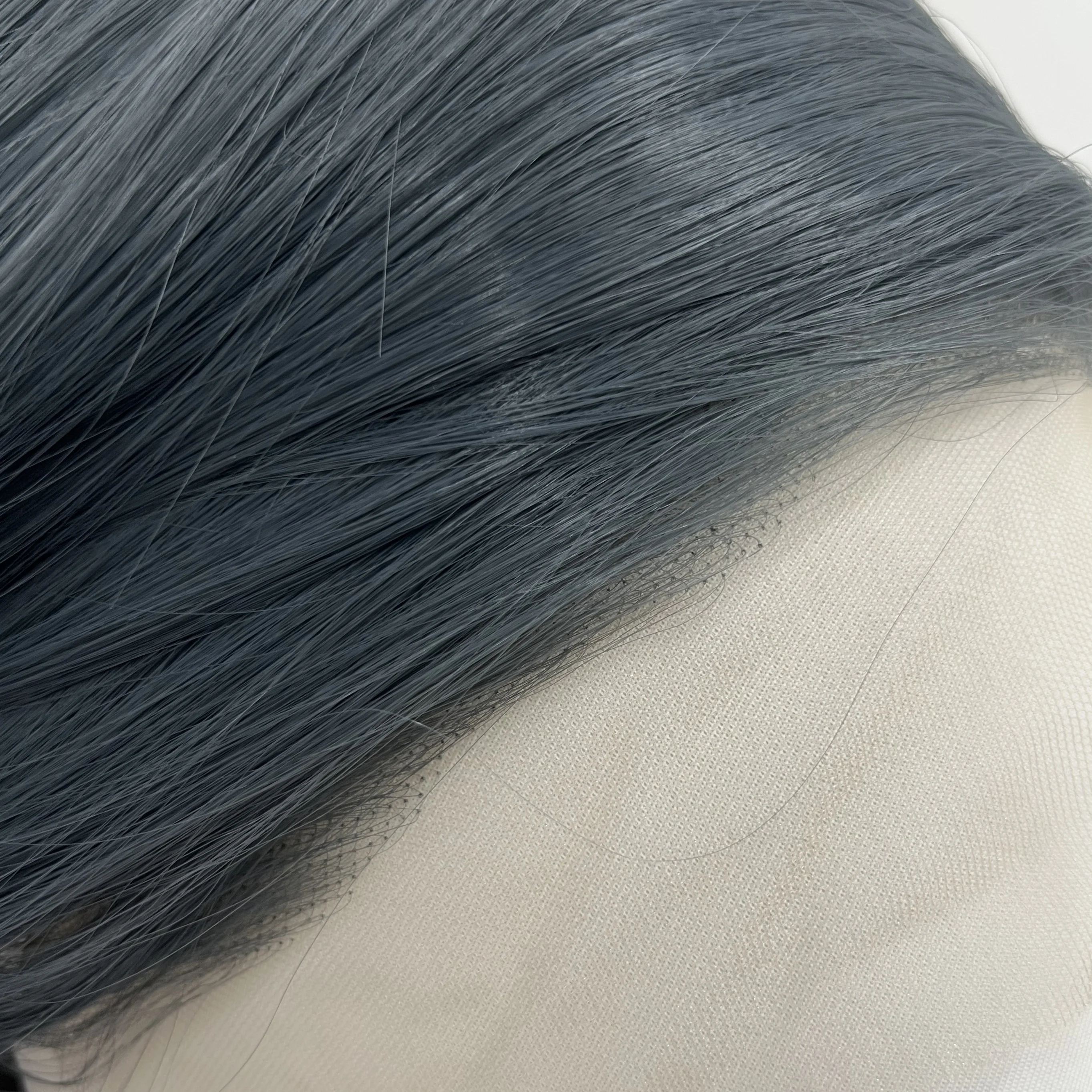 Пепельно-синий парик фронта шнурка для женщин Специальный синий 26 дюймов 13x4 Длинные прямые синтетические парики шнурка Природные волосы Фронтальный парик Косплей