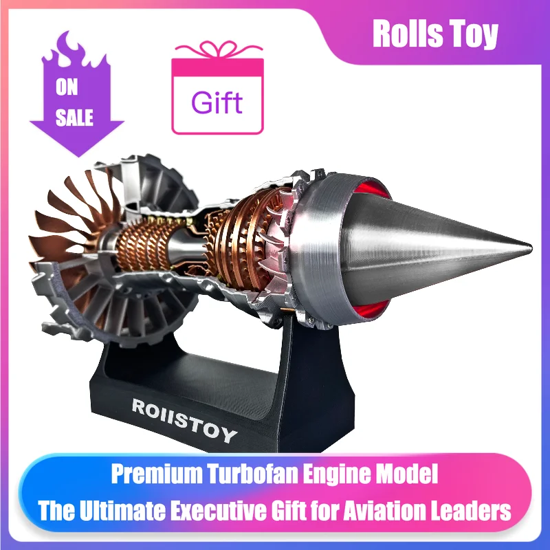 

Senior Aircraft Engine Model AA Battery LED Light Aircraft Turbine Engine High Tech Toy Cool Ornament Children's Birthday Gift