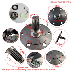 FT254.31F.111a , New designed front driving shaft with bearing, seals and circlips kit for Foton Lovol FT254